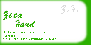 zita hand business card
